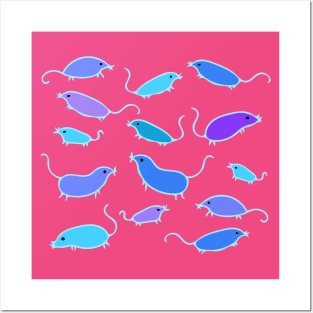 Cute and Colorful Mouse Pattern (pink) Posters and Art